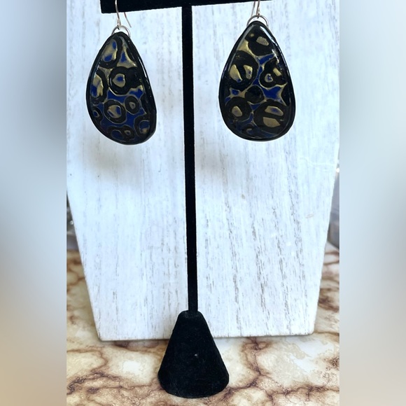 Leopard Print Earrings- Polymer clay earringns - Picture 2 of 3